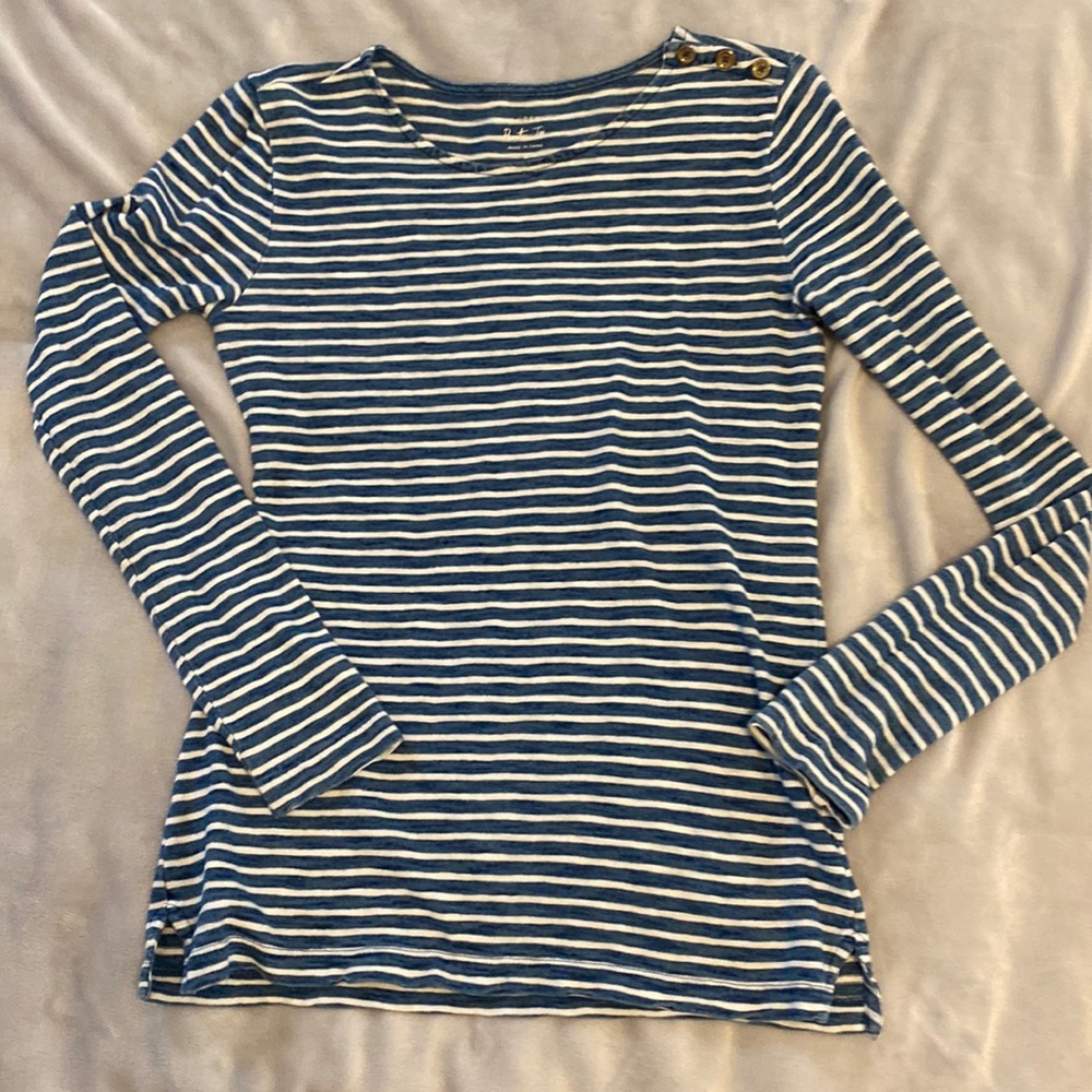 Jcrew blue and white striped t-shirt